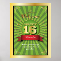 Big Bash Sweet 16 Welcome Poster