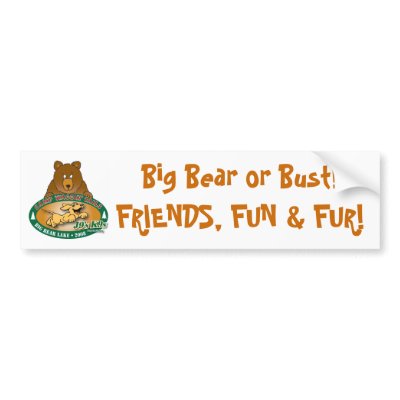 Big Bear or Bust! Bumper Sticker by campwaggintails
