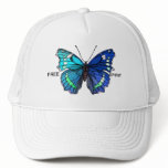 Big Beautiful  Blue Butterfly Trucker Hat
