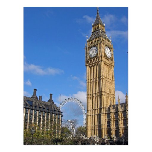 Big Ben and the London Eye Postcard | Zazzle.co.uk