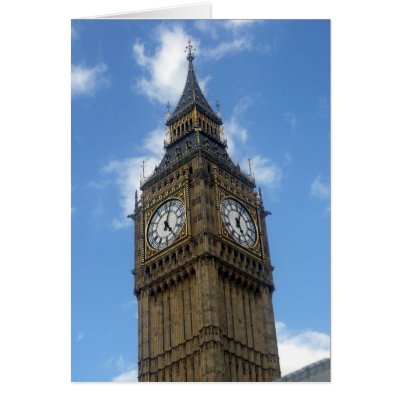big ben blue greeting card by cardart