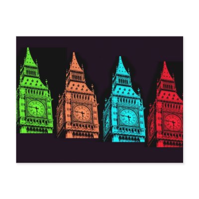 Big Ben Collage Post Cards by greenapple63