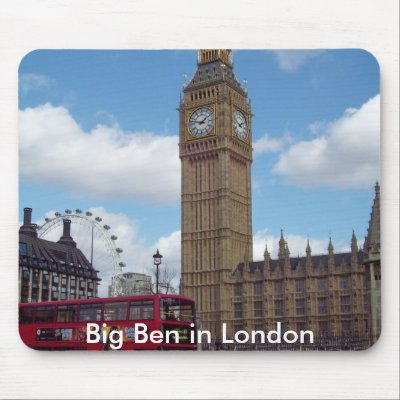 Big_Ben, in London Mousepads by Sandiegodianna