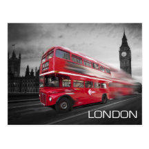 Big Ben London Bus Post Card