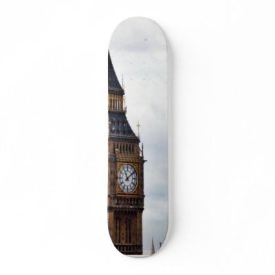 Big Ben London Clock Towers And Westminster Abbey Skateboard by lifesphere