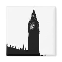Big Ben London England silhouette graphic Refrigerator Magnets