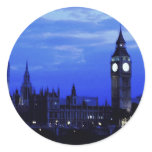 Big Ben London Skyline Round Stickers