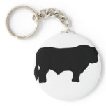 big black angus bull key chain