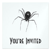 Big Black Creepy 3D Spider Personalized Invites