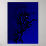 Big Black Stallion Shadowed Poster posters