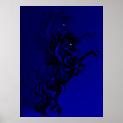 Big Black Stallion Shadowed Poster by Lotacats