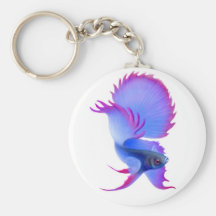 Big Blue Betta Fish Keychain