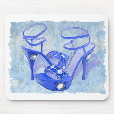 Big Blue Bling Mouse Pads by ElainePlesser