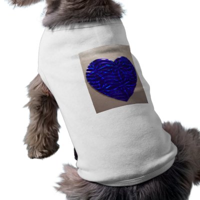 Big Blue Love Heart Doggie T Shirt by jadavision