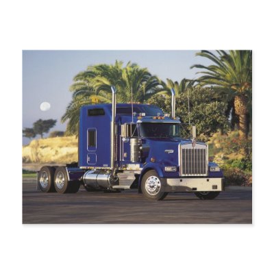 Big blue semi post cards by roseringpink