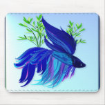 Big Blue Siamese Fighting Fish Mousepad