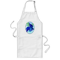 Big Blue Siamese Fighting Fish Oval Aprons