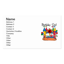Big Bounce Girl 4th Birthday T-shirts and Gifts Business Card Template