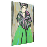 Big Bow & Green Dress Stretched Canvas Prints