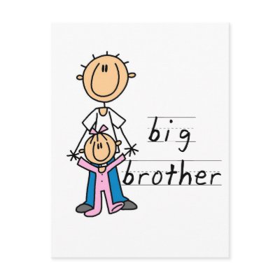 Big Brother with Baby Sister Tshirts and Gifts Postcards by stick_figures