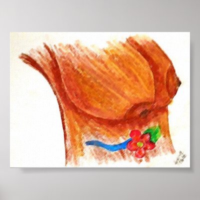 Big Brown Breasts Painting Posters by assprintz