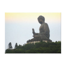 Big buddha in Hong Kong Stretched Canvas Print
