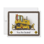 Big Bulldozer Dozer Kids Party Invitation
