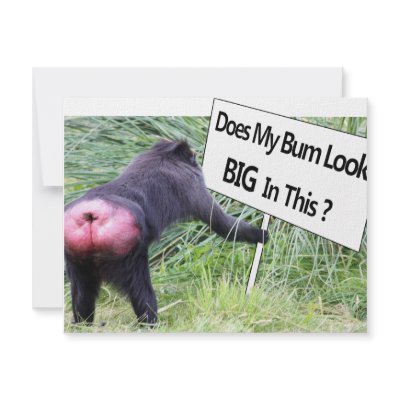 Big Bum Sign with Monkey Photo Personalized Announcements by Mreco99
