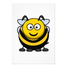 Big Cartoon Bumble Bee Custom Invitations