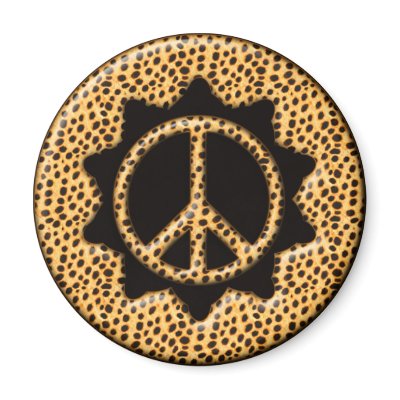 BIG CAT PEACE SIGN MAGNET by dgpaulart