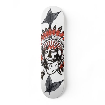 Big Chief Feather Design Skateboard by ArtEtc