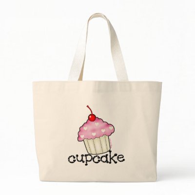Big Cupcake Canvas Bag by cupcakeville