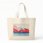 Big Daddy Pig Floating on Raft at Beach bags