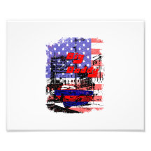 big daddy red blue affected design photo art