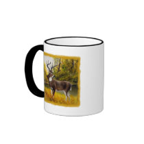 Big Deer standing in grove on customisable product Mugs