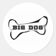 Big Dog Round Stickers