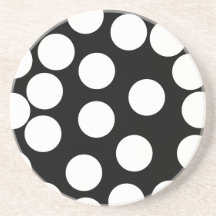 Big Dots in Black and White. Beverage Coaster