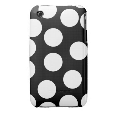 Big Dots in Black and White. Iphone 3 Case by Graphics_By_Metarla