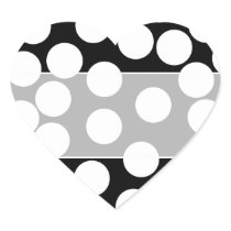 Big Dots in Black and White. Heart Sticker