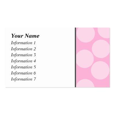 Big Dots Pattern. Pale Pink and Candy Pink. Business Card by Graphics_By_Metarla