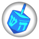 Big Dreidel Fade to Black Round Stickers
