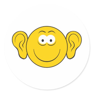 Big Ears Smiley Face Stickers by doonidesigns