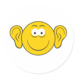 Big Ears Smiley Face stickers