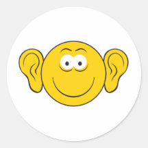Big Ears Smiley Face Stickers