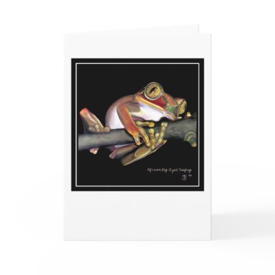 Big-Eyed African Tree Frog Card by artistofspirit