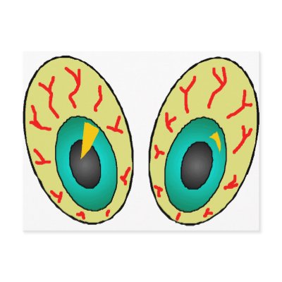 big eyes cartoon graphic post card by Photoartproducts