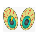 big eyes cartoon graphic postcards