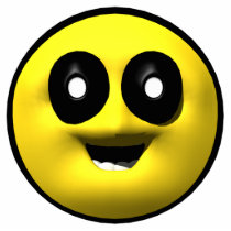 big eyes smiley face ornament cut out