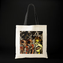 Big face black handle tote bags