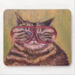 Big Fat Glasses Cat Mousemat